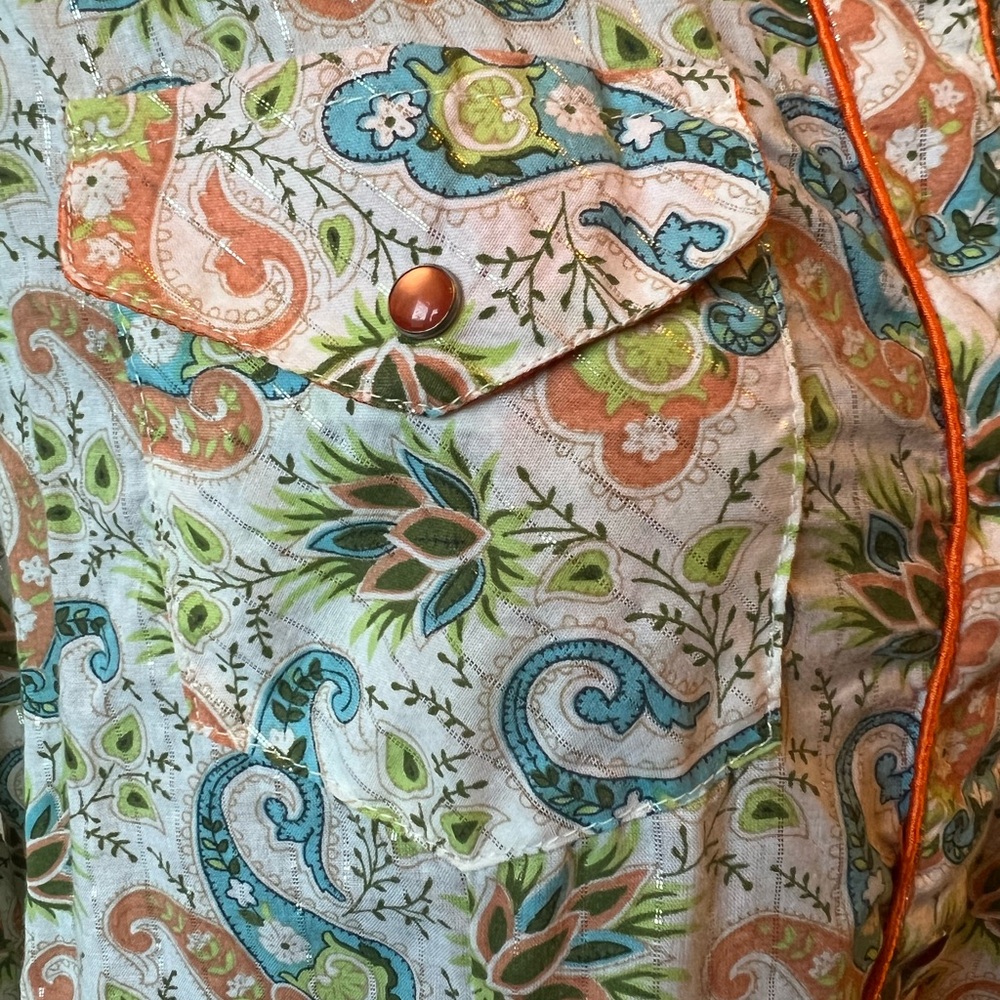 Paisley Print Pearl Snap Western shirt - Picture 2 of 4